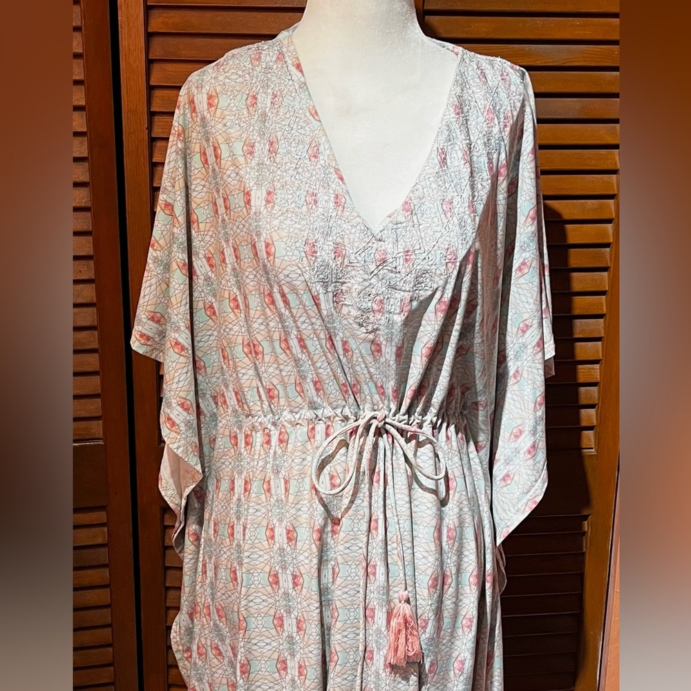 Cabana Life Caftan Drawstring Cover-Up View 2
